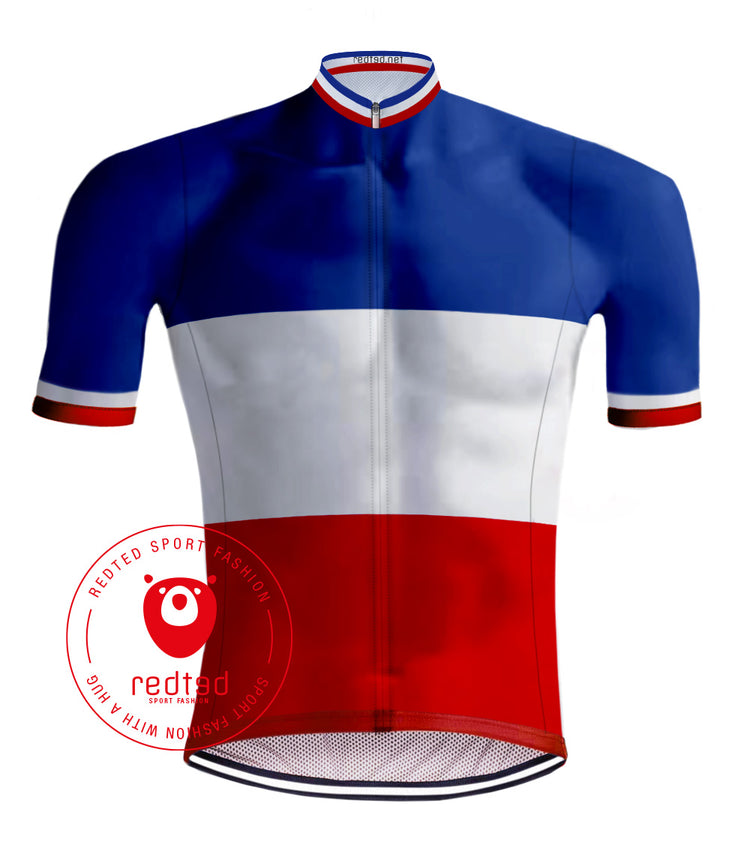 Retro cycling outfut French Champion Tricolore - REDTED