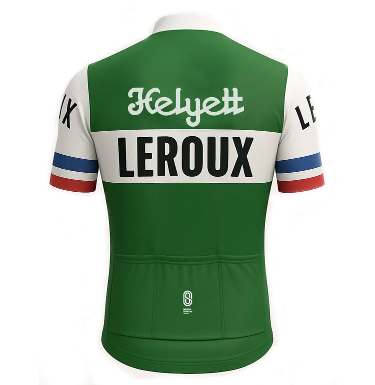 Retro Cycling Jersey Helyett Leroux - Green