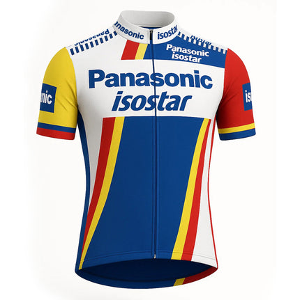 Retro Cycling Jersey Panasonic-Isostar - Multicoloured