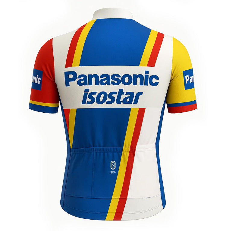 Retro Cycling Jersey Panasonic-Isostar - Multicoloured