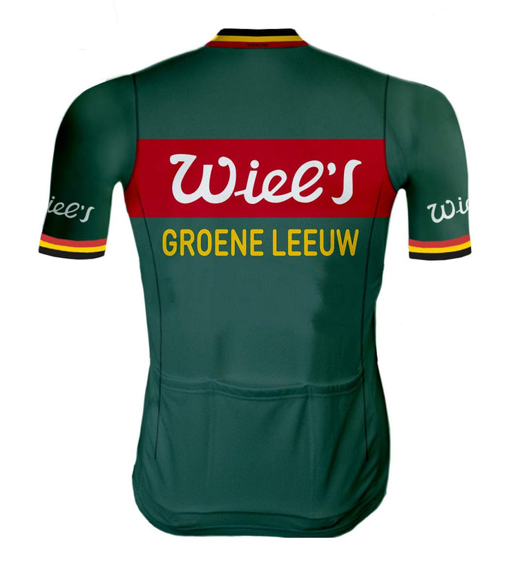 Retro Cycling Jersey WIEL'S GROENE LEEUW - REDTED