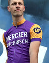 RETRO CYCLING JERSEY MERCIER HUTCHINSON - REDTED