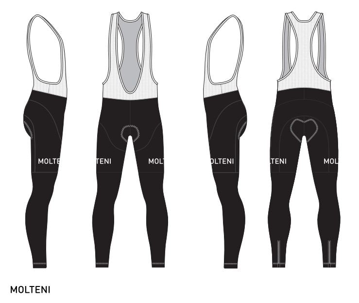 Long Cycling Tights Molteni - REDTED - Black