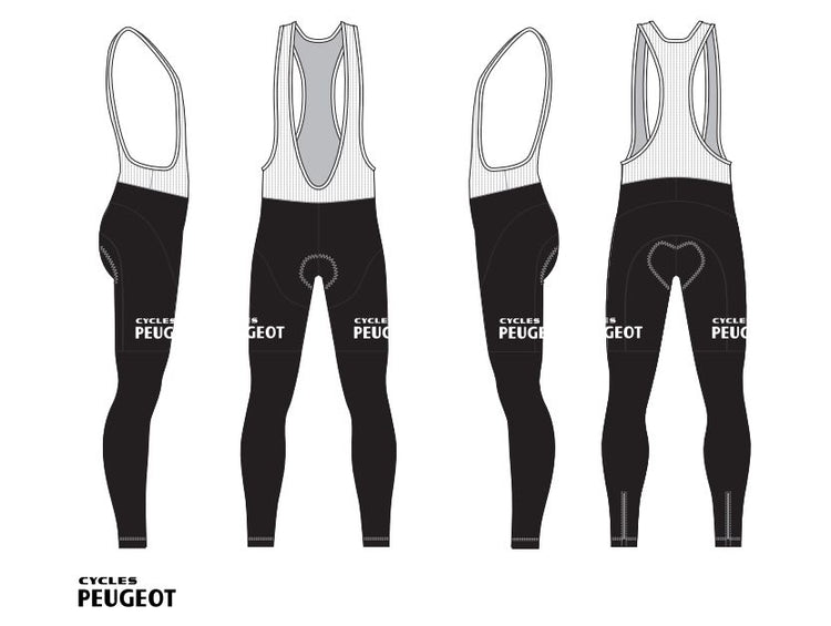 Long Cycling Tights Peugeot - REDTED - Black