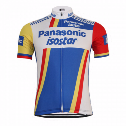 Retro Cycling Jersey Panasonic-Isostar - Multicoloured