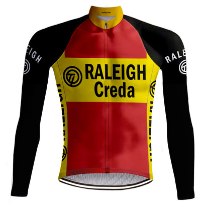 Retro Cycling Jersey TI-Raleigh Long Sleeves Red - RedTed