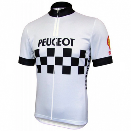 Retro Cycling Jersey Peugeot - White