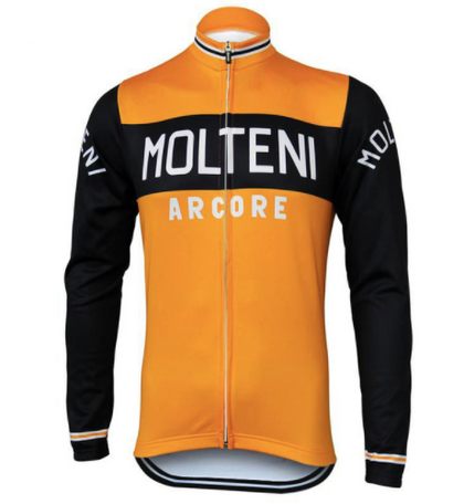 Retro Cycling Jacket (fleece) Molteni - Orange