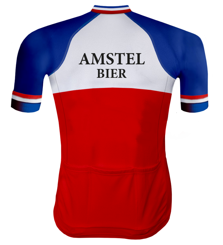 Retro Cycling Jersey Amstel Bier Red/Blue - REDTED