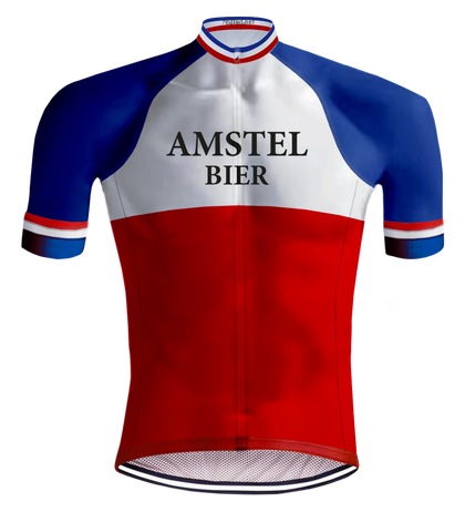 Retro Cycling Jersey Amstel Bier Red/Blue - REDTED