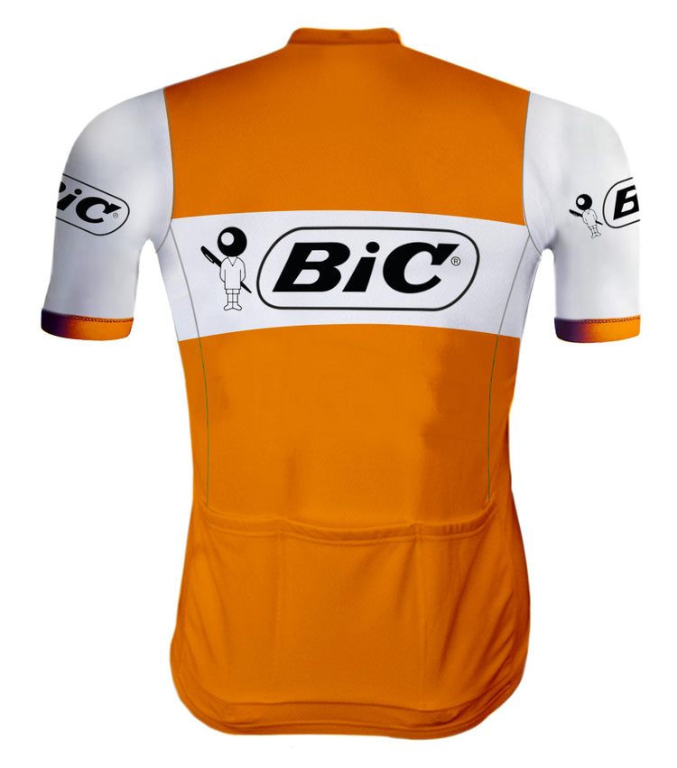 Retro cycling jersey Bic Orange - REDTED