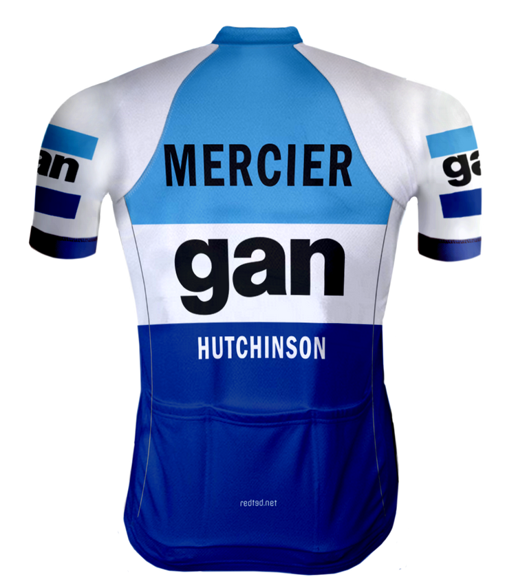 RETRO CYCLING JERSEY GAN MERCIER Blue - REDTED