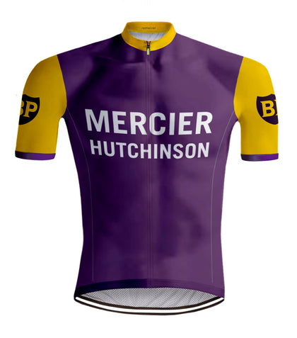 RETRO CYCLING JERSEY MERCIER HUTCHINSON - REDTED