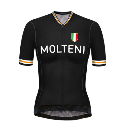 Retro Women Cycling Jersey Molteni Black - REDTED