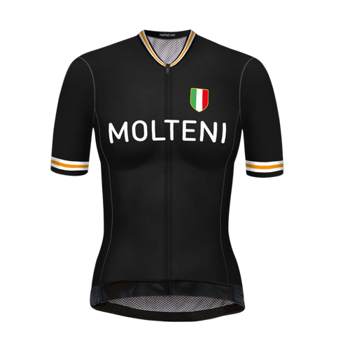 Retro Women Cycling Jersey Molteni Black - REDTED