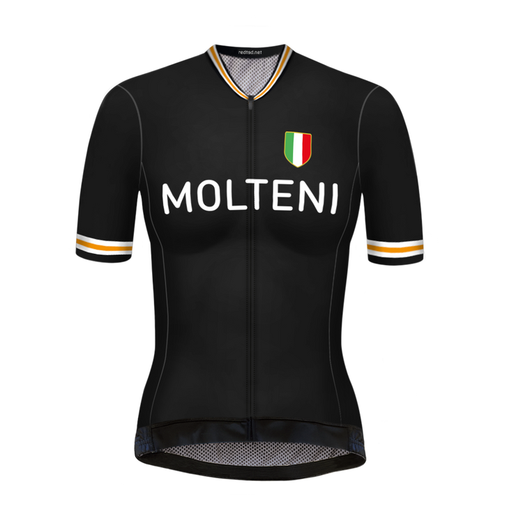 Retro Women Cycling Jersey Molteni Black - REDTED