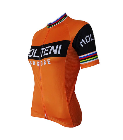 Retro Cycling Jersey Women Molteni - Orange