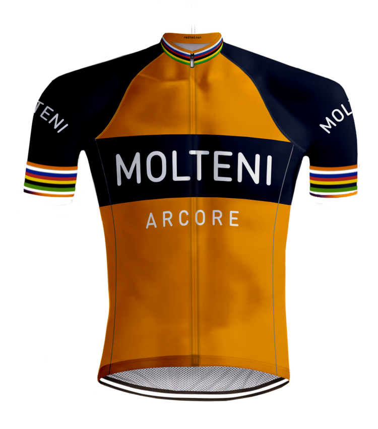 Retro cycling jersey Molteni Orange - RedTed