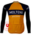 Retro Cycling Jacket (fleece) Molteni Orange - RedTed