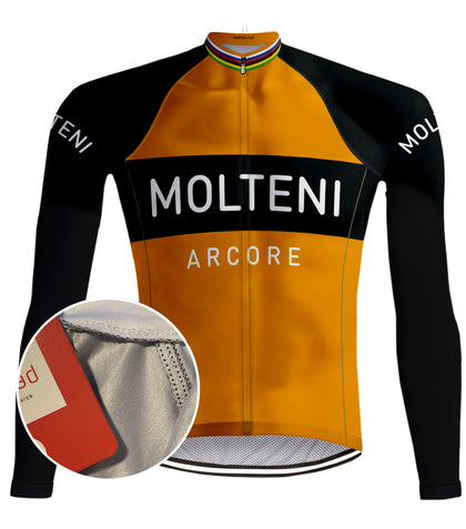 Retro Cycling Jersey Molteni long sleeves - Orange