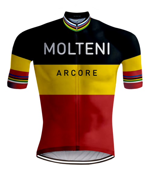 Retro cycling jersey Belgian Champion Molteni - REDTED 