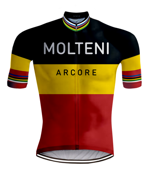 Retro cycling jersey Belgian Champion Molteni - REDTED