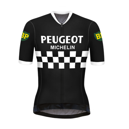 Retro women cycling jersey Peugeot Black/White - REDTED