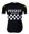  Retro cycling jersey Peugeot Black/White - REDTED