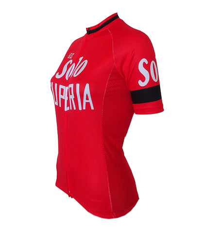 Retro Cycling Jersey Women Solo Superia - Red