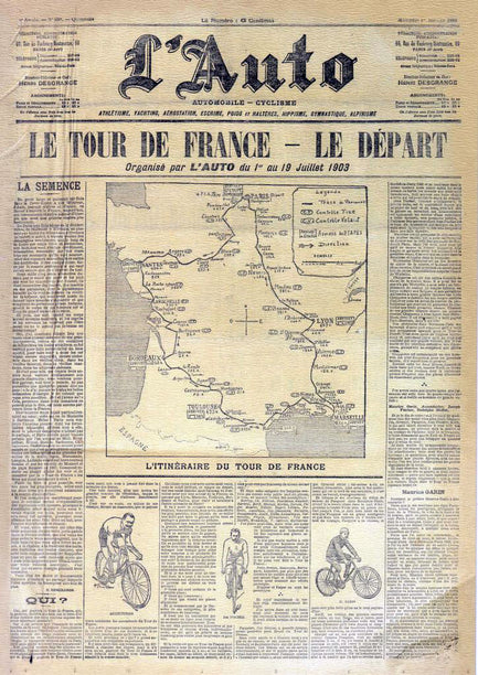 De eerste route van de Tour de France, 1903