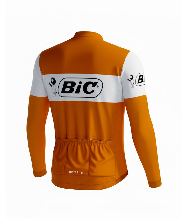 Retro Cycling Jacket (fleece) Bic - Orange