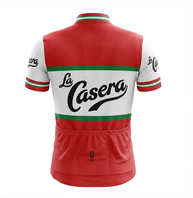 Retro Cycling Jersey Woman La Casera - Red