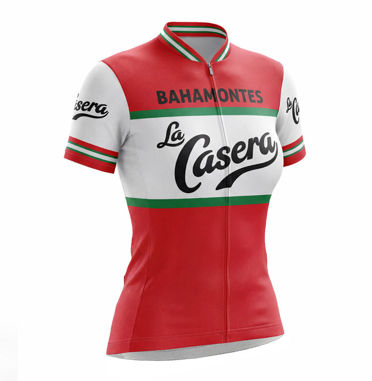 Retro Cycling Jersey Woman La Casera - Red