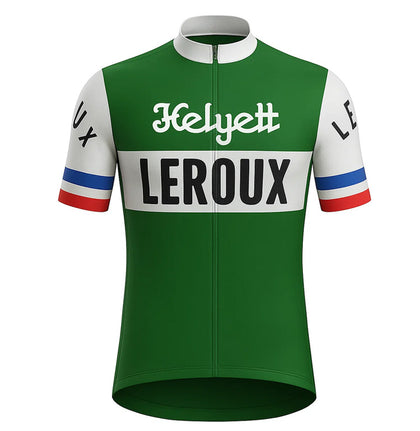 Retro Cycling Jersey Helyett Leroux - Green