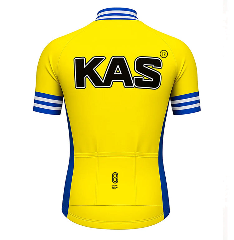 Retro Cycling Jersey Kas Kaskol - Yellow - Gruppo Sportivo