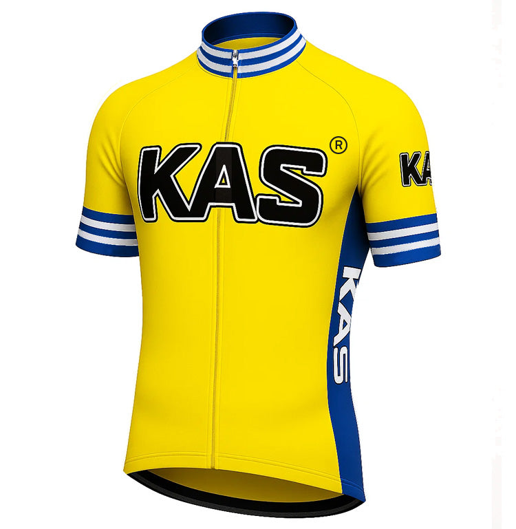 Retro Cycling Jersey Kas Kaskol - Yellow - Gruppo Sportivo