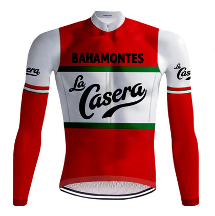 Retro Cycling Jacket (FLEECE) La Casera Red - REDTED