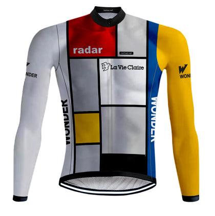 Retro Cycling Jacket (FLEECE) La Vie Claire Multi Color - REDTED