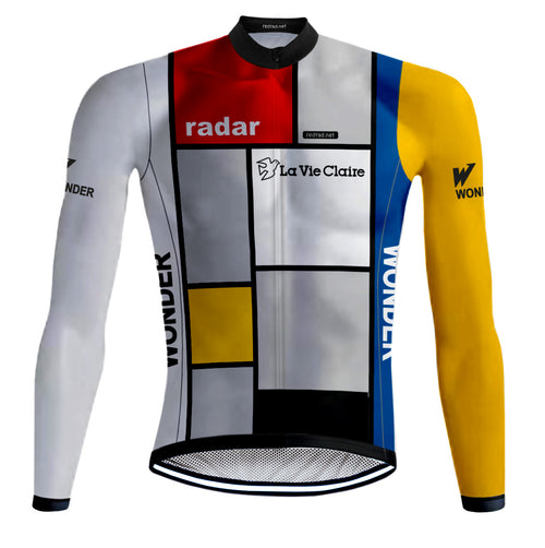 Retro Cycling Jacket (FLEECE) La Vie Claire Multi Color - REDTED