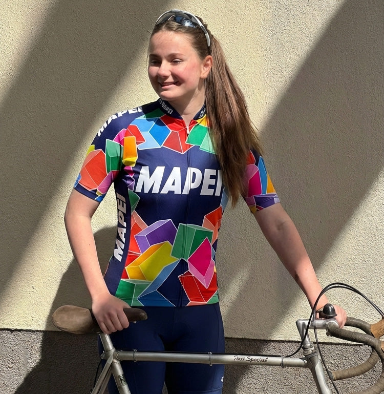Retro Cycling Jersey Women Mapei - Multicolour