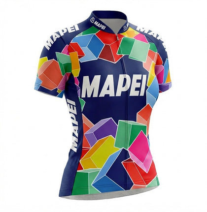 Retro Cycling Jersey Women Mapei - Multicolour