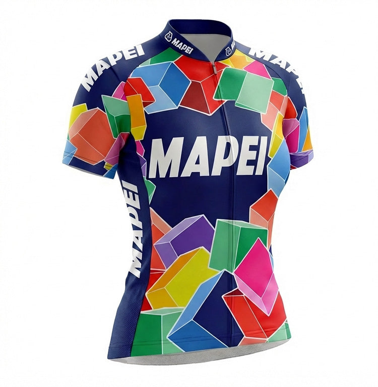 Retro Cycling Jersey Women Mapei - Multicolour