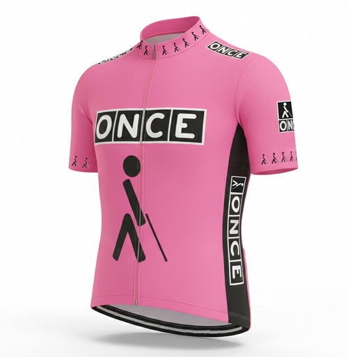 Retro Cycling Jersey ONCE - Pink