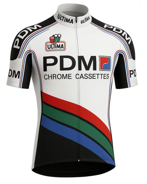 Retro Cycling Jersey PDM - White - Gruppo Sportivo