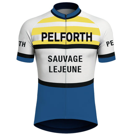 Retro Cycling Jersey Pelforth Lejeune - White/Blue