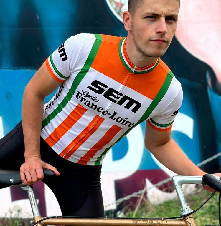 Retro Cycling Jersey Sem - Red/White/Green - Gruppo Sportivo