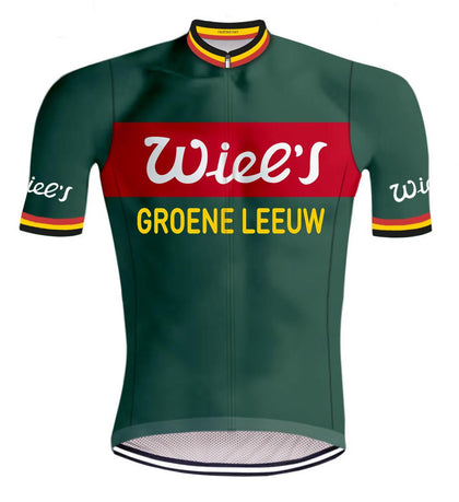 Retro Cycling Jersey WIEL'S GROENE LEEUW - REDTED
