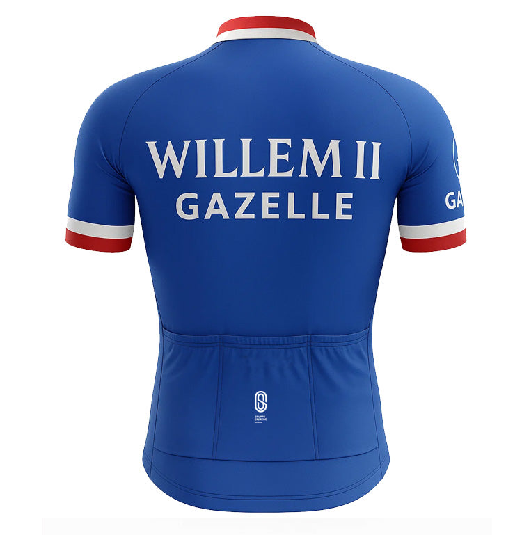 Retro Cycling Jersey Willem II-Gazelle - Blue - Gruppo Sportivo