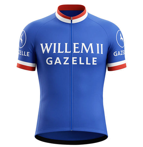 Retro Cycling Jersey Willem II-Gazelle - Blue - Gruppo Sportivo