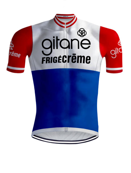 Retro Cycling Jersey Gitane FrigeCreme - REDTED